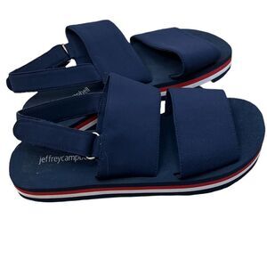 Jeffery Campbell Grom Navy Blue Double Strap Slingback Sandal